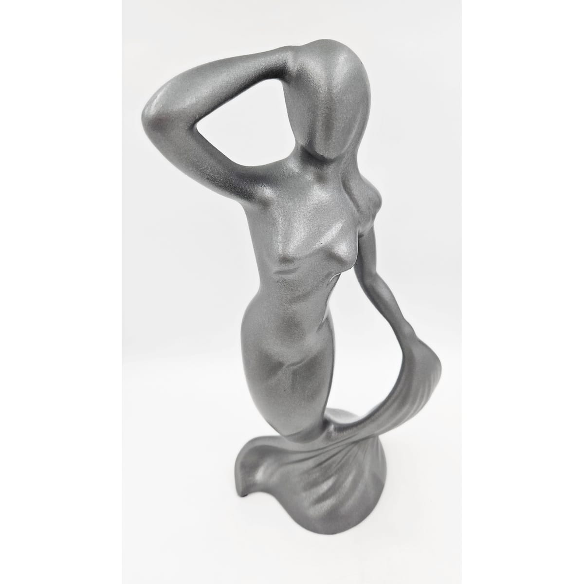 Jaru Sculpture Restored Jaru California Rare Lady in Mermaid Dress Ceramic Sculpture Circa 1985