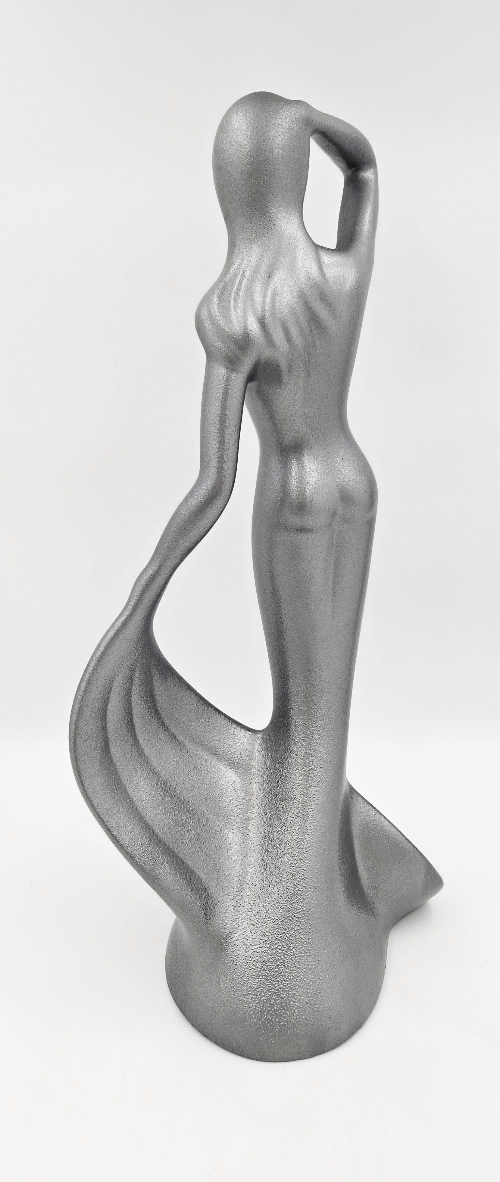 Jaru Sculpture Restored Jaru California Rare Lady in Mermaid Dress Ceramic Sculpture Circa 1985