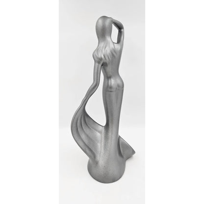 Jaru Sculpture Restored Jaru California Rare Lady in Mermaid Dress Ceramic Sculpture Circa 1985