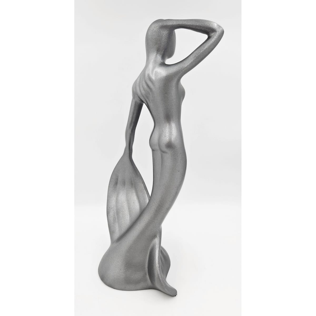 Jaru Sculpture Restored Jaru California Rare Lady in Mermaid Dress Ceramic Sculpture Circa 1985