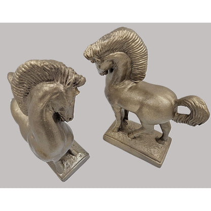 Jaru Sculpture Superb Jaru Ceramic Greek Revival Roman Stallion Horse Sculptures 1970s