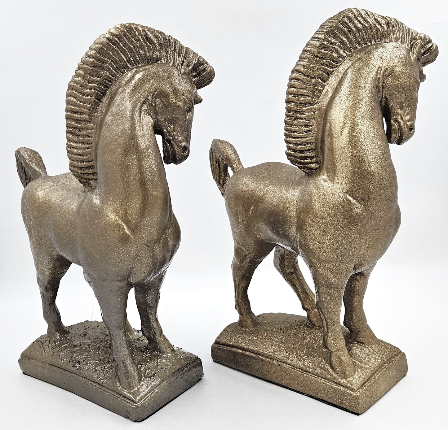 Jaru Sculpture Superb Jaru Ceramic Greek Revival Roman Stallion Horse Sculptures 1970s