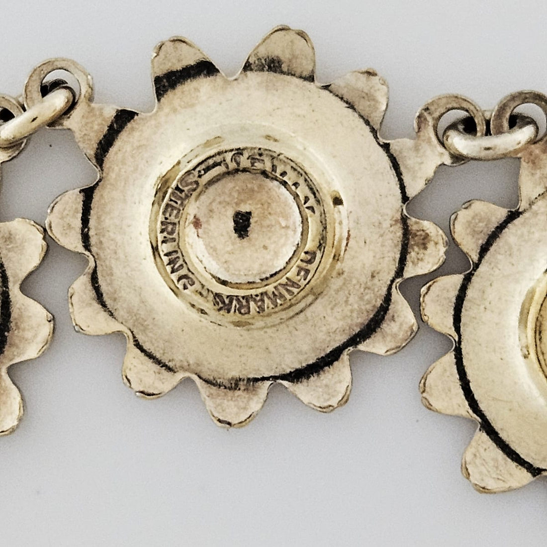 Jemax Jewelry RARE JEMAX Pedersen Denmark Sterling Enamel Daisy Chain Necklace 1980s