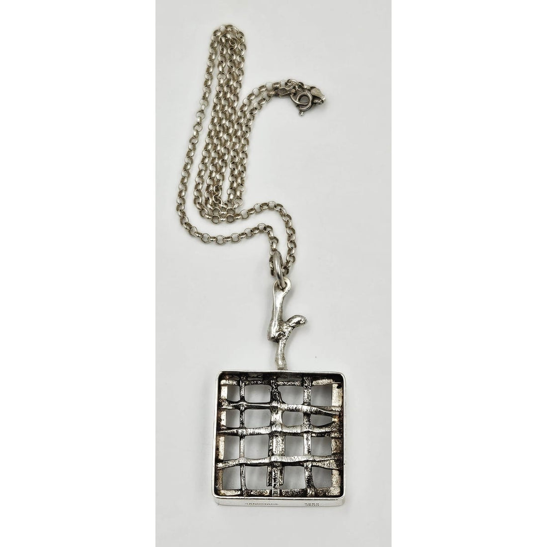 Jens Gudjonsson Jewelry Rare Jens Guðjónsson Iceland Sterling Brutalist XL Pendant Necklace 1960/70s