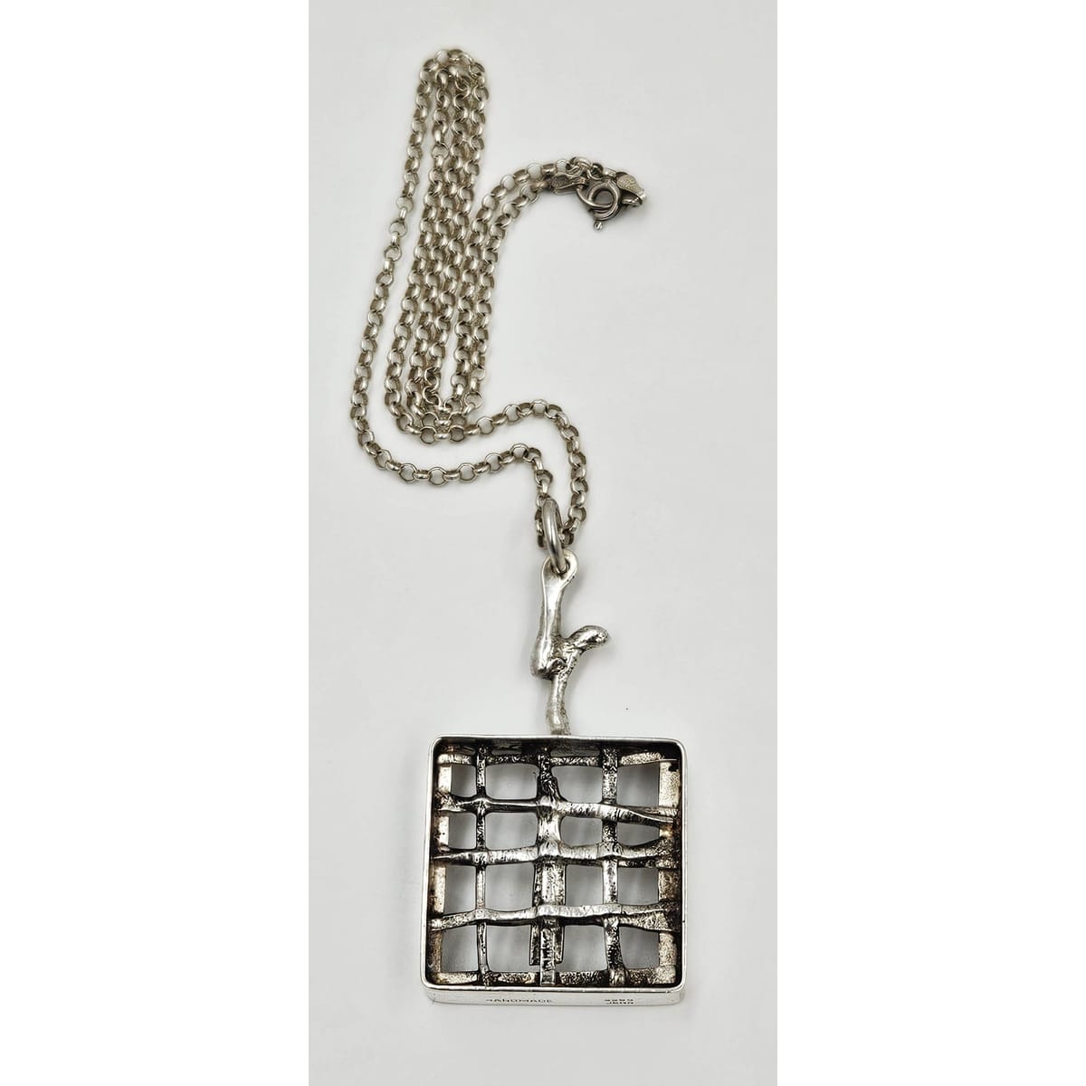 Jens Gudjonsson Jewelry Rare Jens Guðjónsson Iceland Sterling Brutalist XL Pendant Necklace 1960/70s