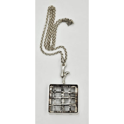 Jens Gudjonsson Jewelry Rare Jens Guðjónsson Iceland Sterling Brutalist XL Pendant Necklace 1960/70s