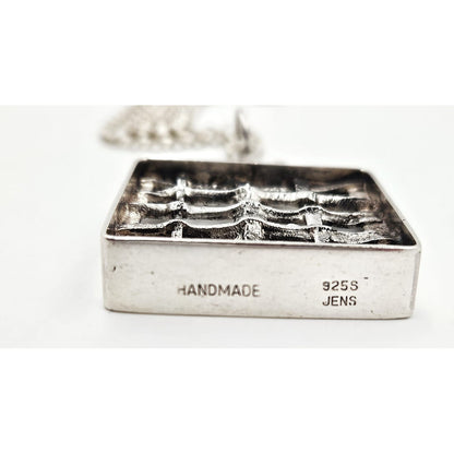Jens Gudjonsson Jewelry Rare Jens Guðjónsson Iceland Sterling Brutalist XL Pendant Necklace 1960/70s