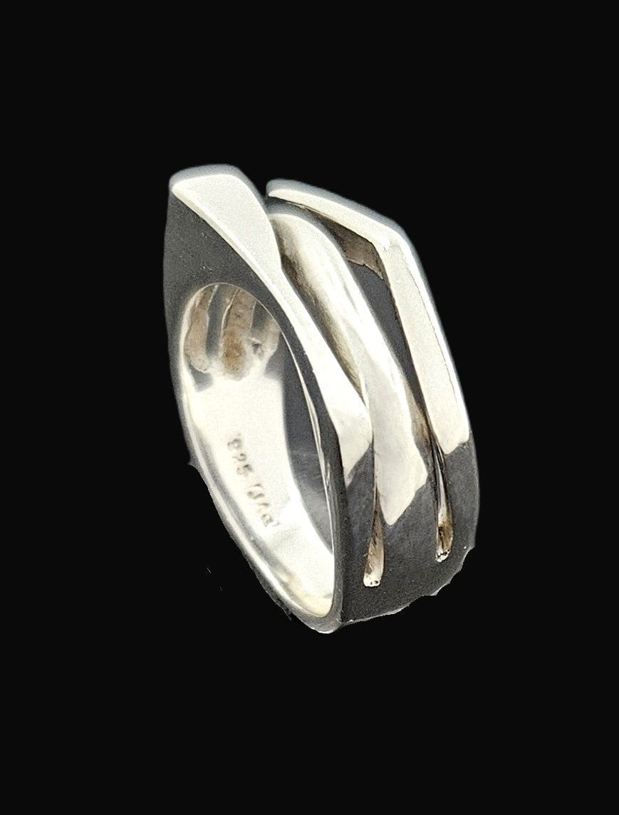 Jens Johannes Aagaard Jewelry Rare Jens Johannes Aagaard Denmark Sterling Abstract Modernist 3D Ring 60s