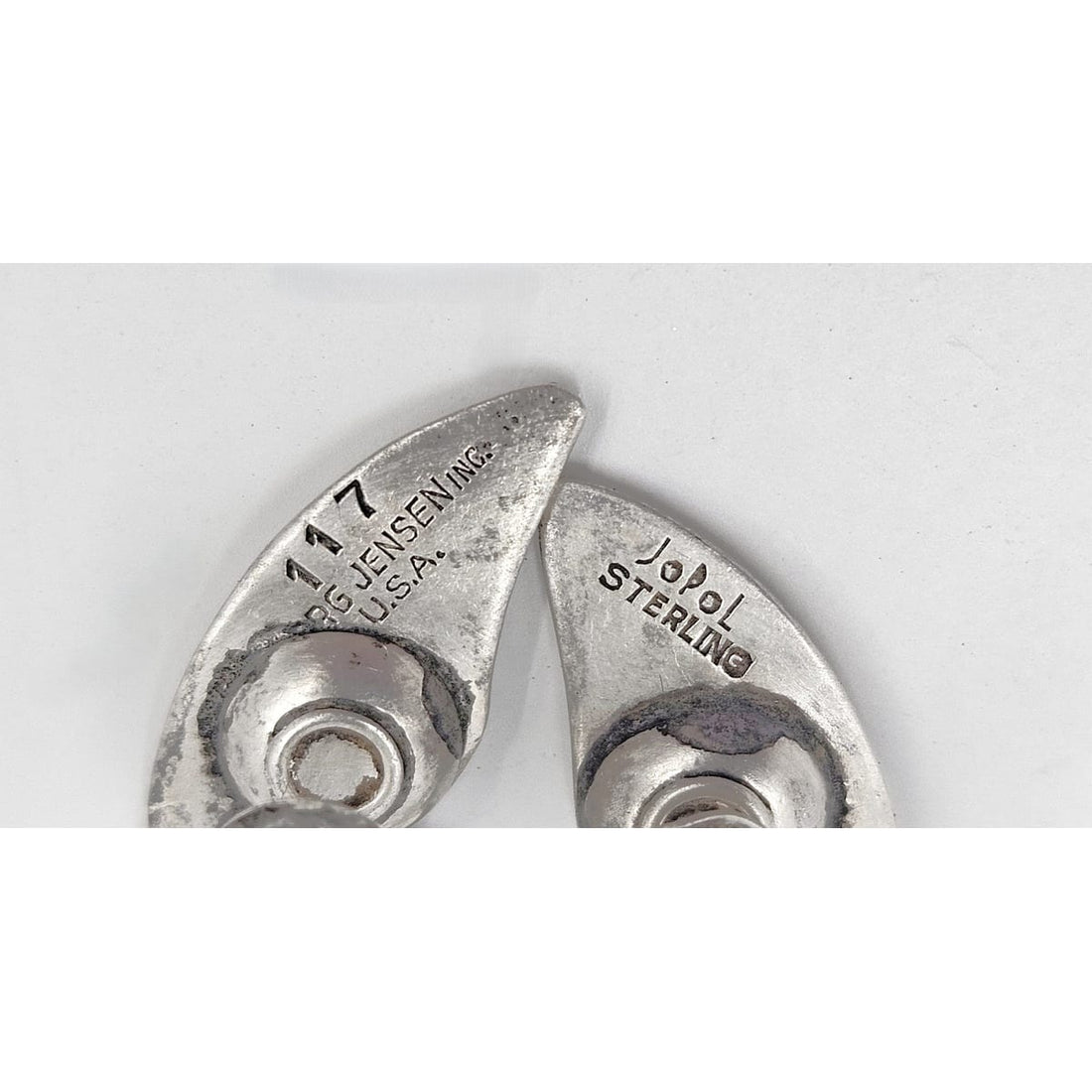 Joan Polsdorfer Jewelry Rare JoPoL for Georg Jensen Modernist Sterling Leaves Earrings 