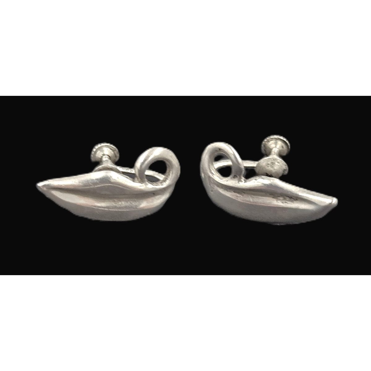 Joan Polsdorfer Jewelry Rare JoPoL for Georg Jensen Modernist Sterling Leaves Earrings 