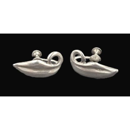 Joan Polsdorfer Jewelry Rare JoPoL for Georg Jensen Modernist Sterling Leaves Earrings 