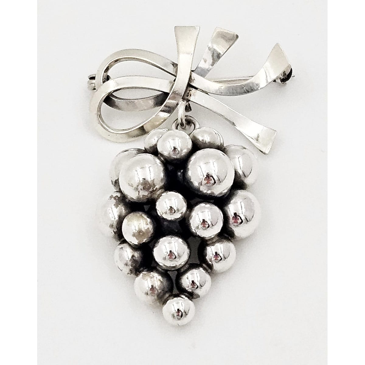 John Lauritzen Jewelry Designer John Lauritzen Denmark Sterling Large 3D Grapes Brooch 1950s