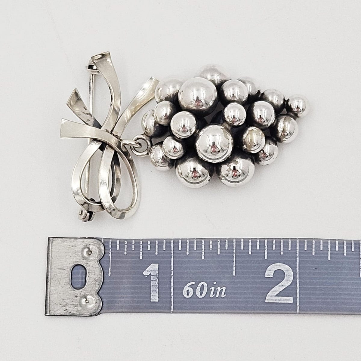 John Lauritzen Jewelry Designer John Lauritzen Denmark Sterling Large 3D Grapes Brooch 1950s