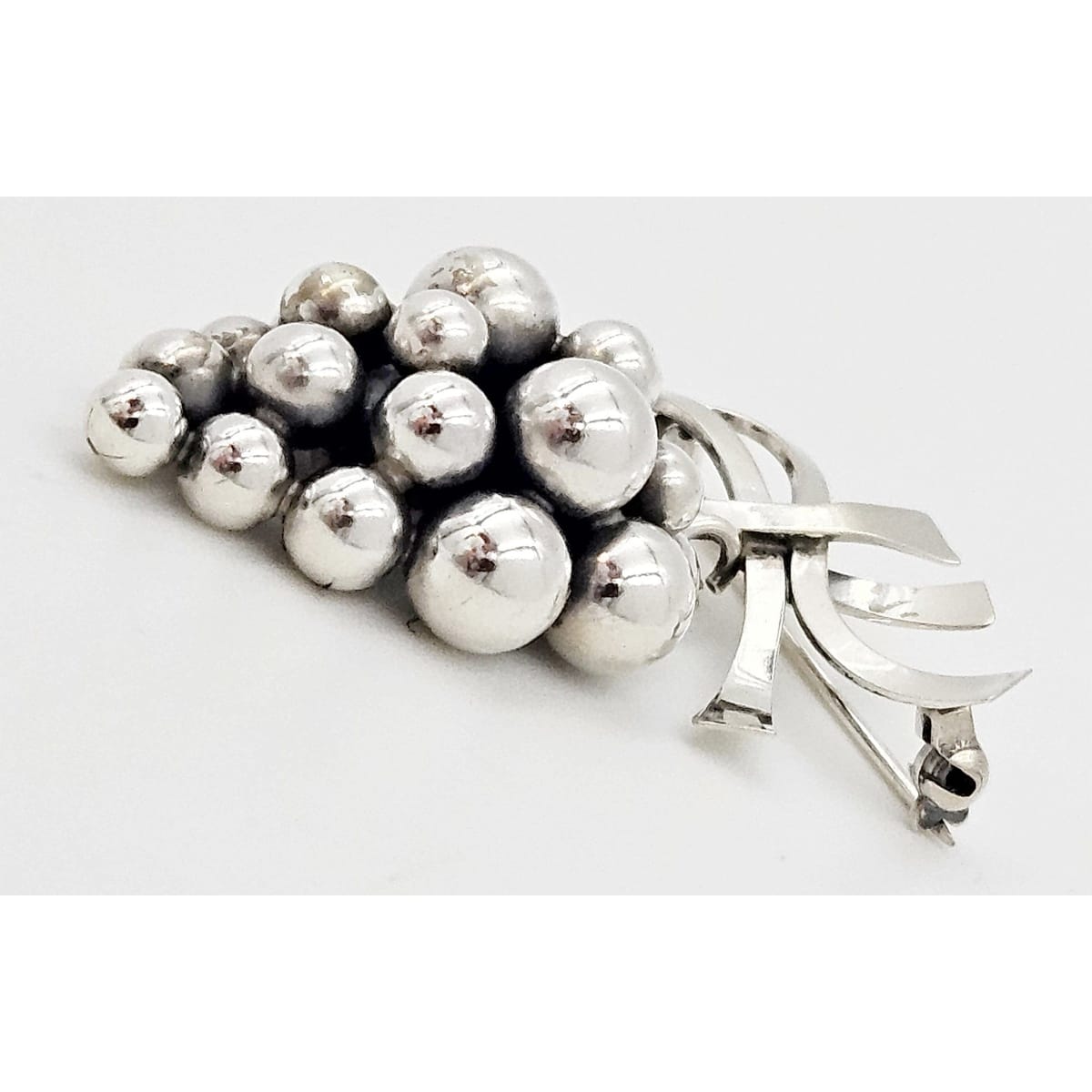 John Lauritzen Jewelry Designer John Lauritzen Denmark Sterling Large 3D Grapes Brooch 1950s
