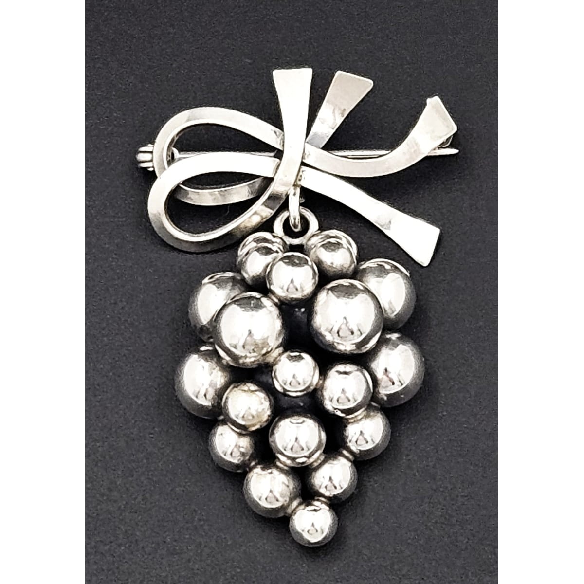 John Lauritzen Jewelry Designer John Lauritzen Denmark Sterling Large 3D Grapes Brooch 1950s
