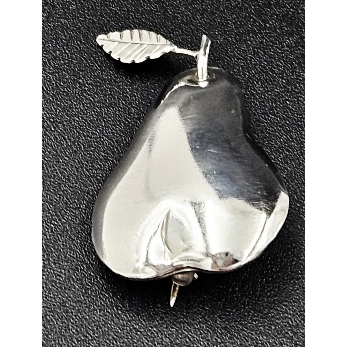 Johnson Jewelry Designer Peggy Johnson Sterling Silver Pear Brooch Signed Dated 1986