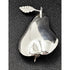 Johnson Jewelry Designer Peggy Johnson Sterling Silver Pear Brooch Signed Dated 1986