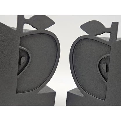 Jonathan Adler Bookends Fully Restored Jonathan Adler Happy Chic Apple Bookends in Textured Black