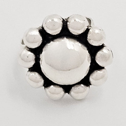 Jorge Chato Castillo Taxco Jewelry Rare Taxco Designer Jorge Chato Castillo 980 Sterling Flower Ring C. 1940&