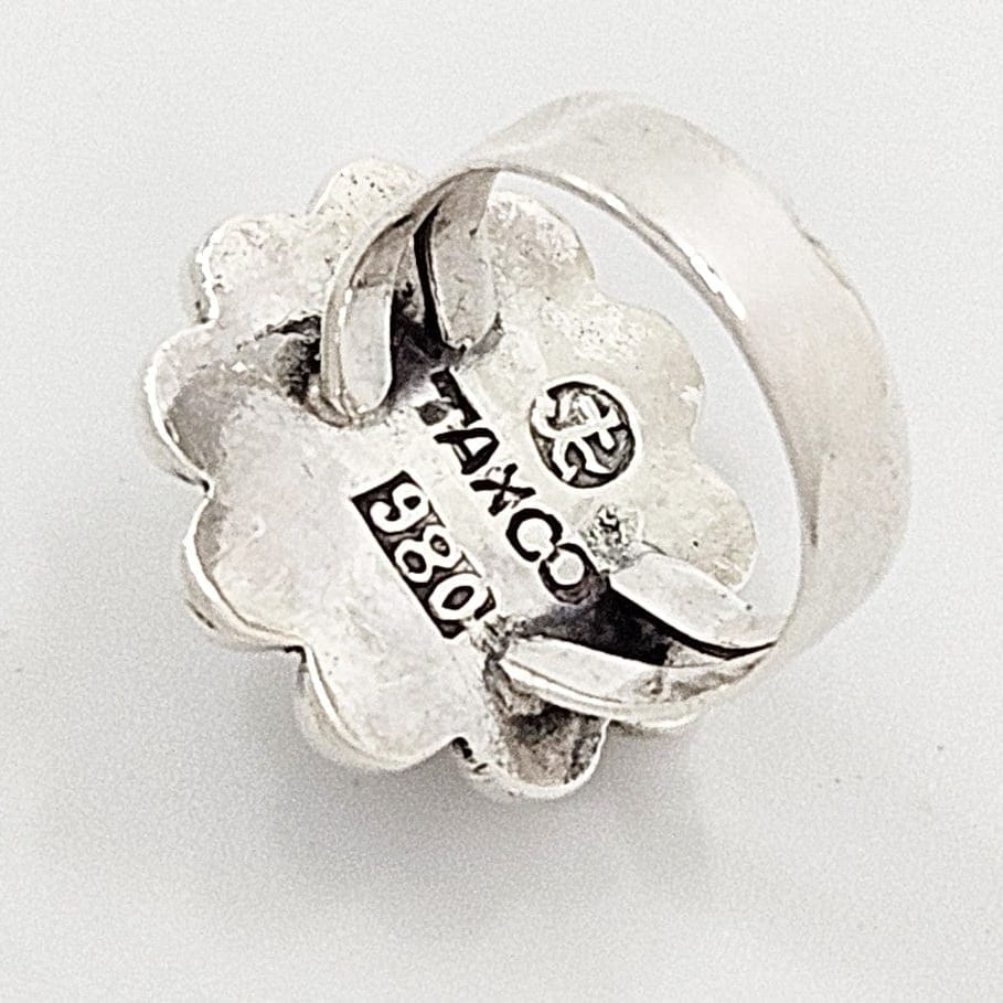 Jorge Chato Castillo Taxco Jewelry Rare Taxco Designer Jorge Chato Castillo 980 Sterling Flower Ring C. 1940&