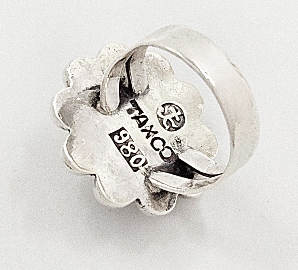 Jorge Chato Castillo Taxco Jewelry Rare Taxco Designer Jorge Chato Castillo 980 Sterling Flower Ring C. 1940's