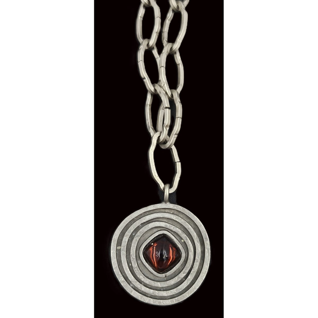 Jorgen Jensen Jewelry Jorgen Jensen Pewter Glass XL Modernist Viking Necklace 