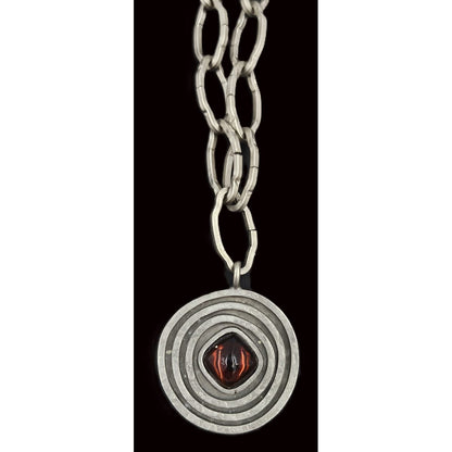 Jorgen Jensen Jewelry Jorgen Jensen Pewter Glass XL Modernist Viking Necklace 