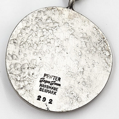 Jorgen Jensen Jewelry Jorgen Jensen Pewter Glass XL Modernist Viking Necklace 
