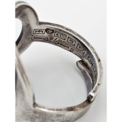 Jorma Laine Turun Hopea Finland Jewelry Rare Jorma Laine for Turun Hopea Finland Silver 3-D Flower Ring Circa 1976