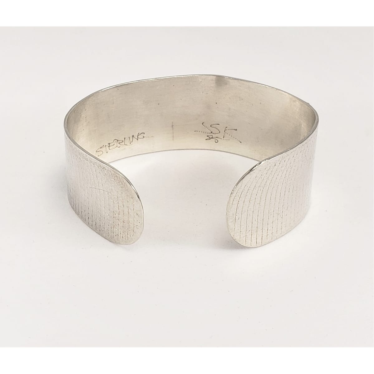 JSK Jewelry Designer Artisan Sterling Abstract Modernist Geometric Bracelet Signed 1985