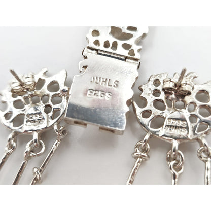 Juhls Jewelry Rare Juhls Kautokeino Norway Sterling Brutalist Tundra Bracelet Earrings 1960s