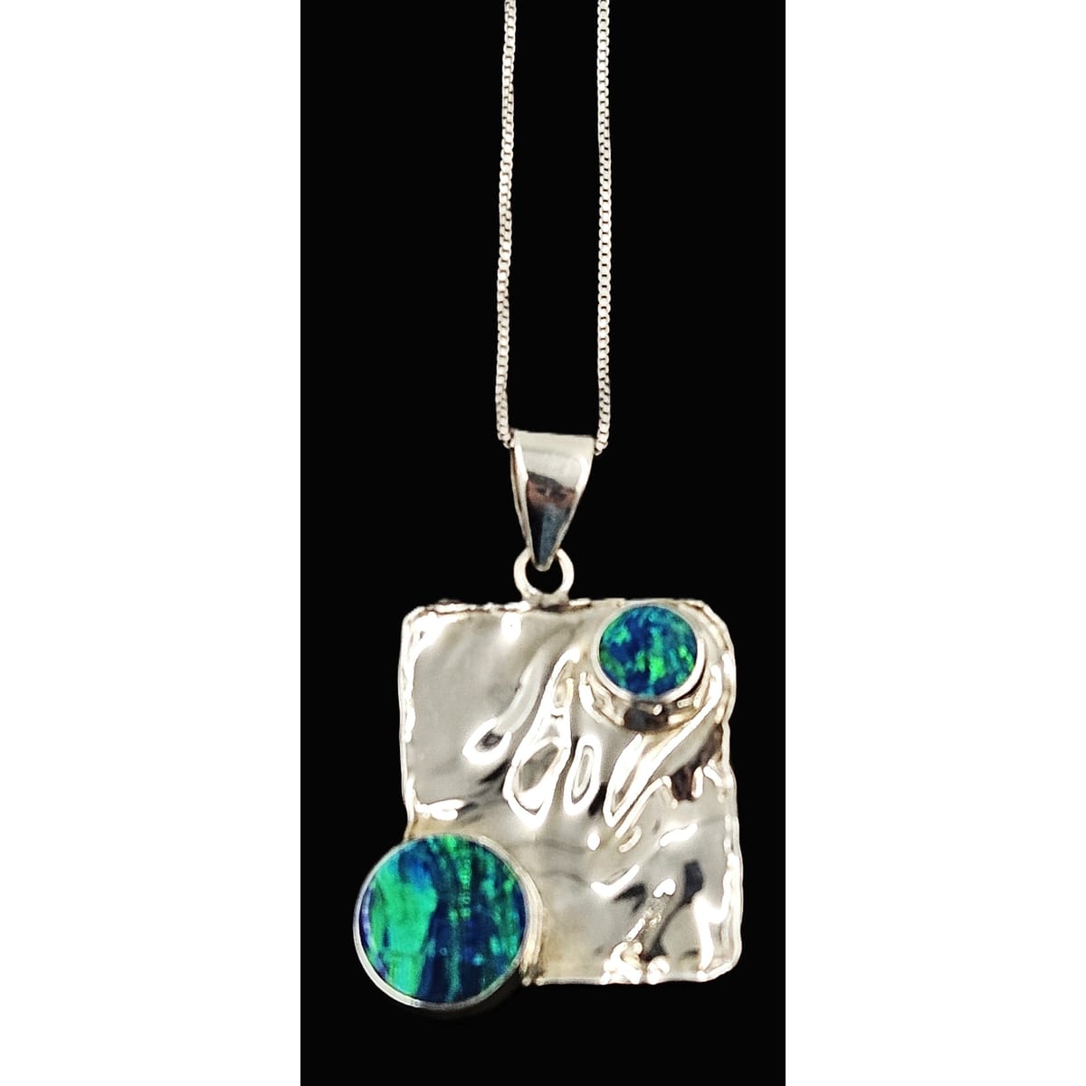 Julie Sandlau Jewelry Vintage/Retired Denmark Julie Sandlau Modernist Sterling + Fire Opal Necklace