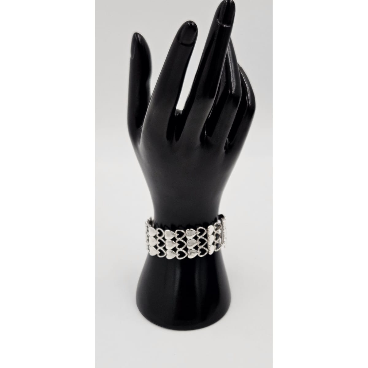 Just Andersen Denmark Jewelry Rare Just Andersen Just A Denmark Sterling Hearts Panel Link Bracelet C. 1940s