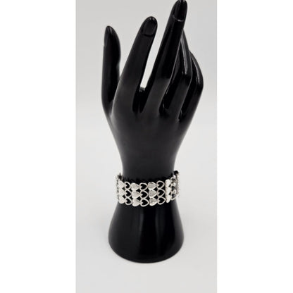 Just Andersen Denmark Jewelry Rare Just Andersen Just A Denmark Sterling Hearts Panel Link Bracelet C. 1940s