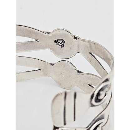 Juvenal Taxco Jewelry Juvenal Taxco Sterling Silver Cuff Bracelet Circa 1960s Eagle 2