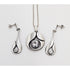 Karl Laine Jewelry Finnish Designer Karl Laine Modernist Sterling & Quartz Necklace Earrings Set 60s