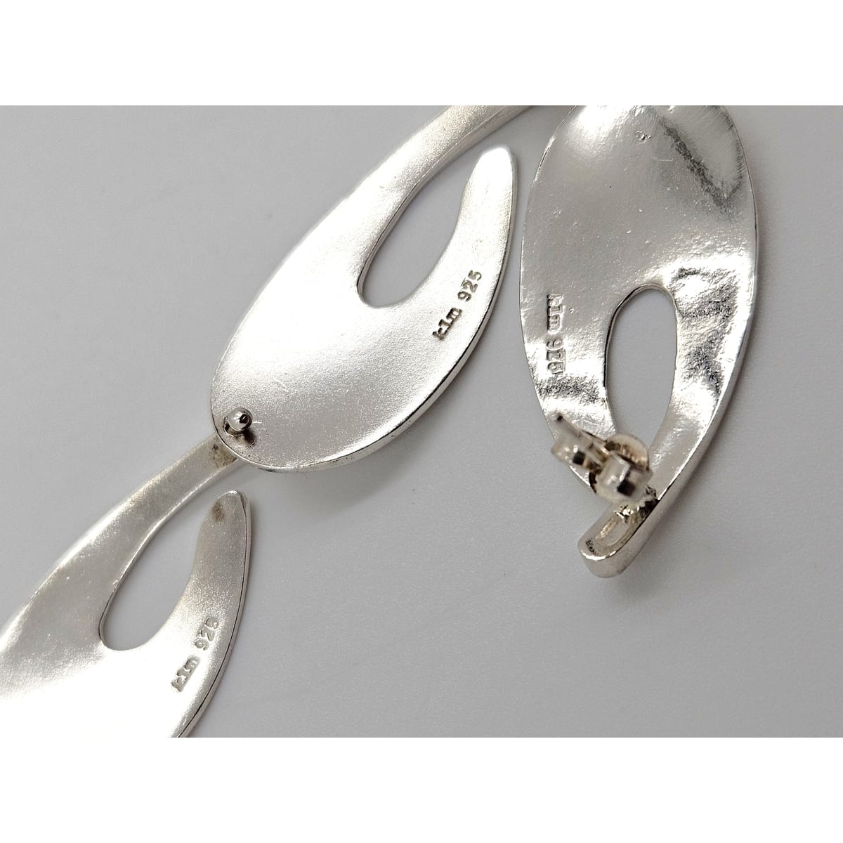 Kathy Lynn Mayeda Jewelry Designer Kathy Lynn Mayeda Modernist Sterling Links Necklace &amp; Earrings 1980s
