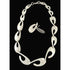 Kathy Lynn Mayeda Jewelry Designer Kathy Lynn Mayeda Modernist Sterling Links Necklace & Earrings 1980s