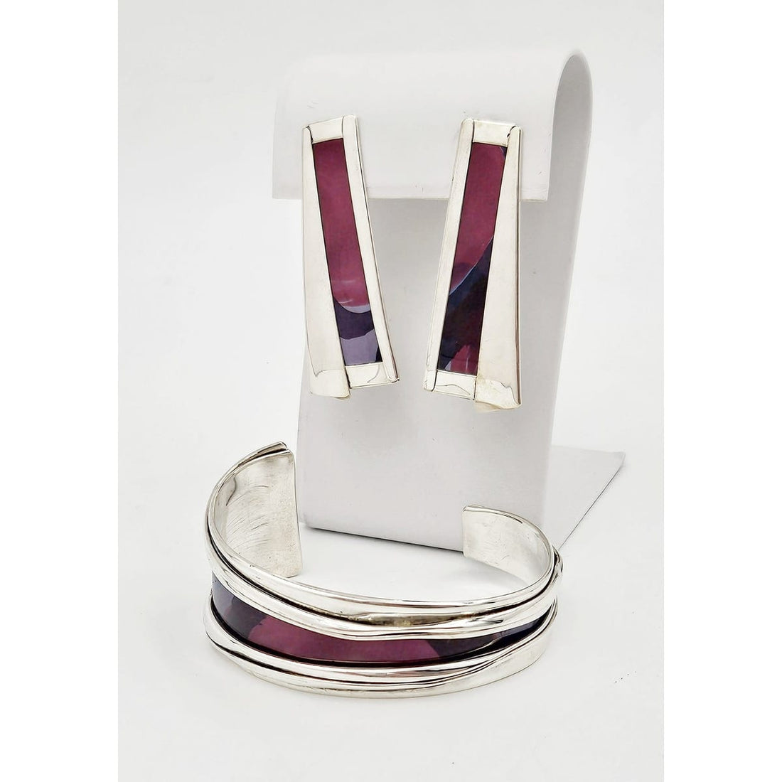 Katz Turner Wyatt Jewelry Designer Katz Turner Wyatt Sterling &amp; Enamel Bracelet &amp; Earring Set