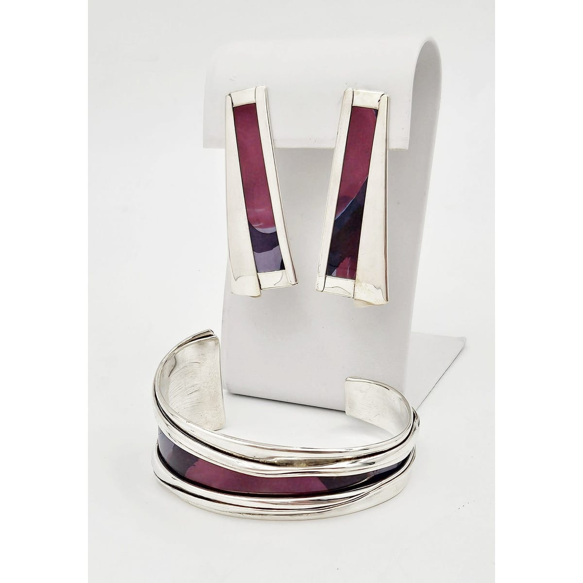 Katz Turner Wyatt Jewelry Designer Katz Turner Wyatt Sterling &amp; Enamel Bracelet &amp; Earring Set