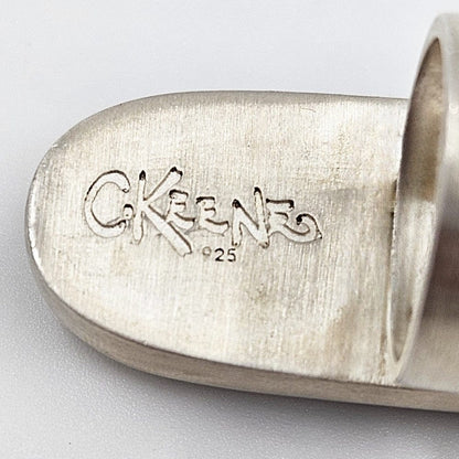 Keene Sterling Jewelry Designer Keene Sterling Silver + Copper Abstract Modernist 3D Statement Ring