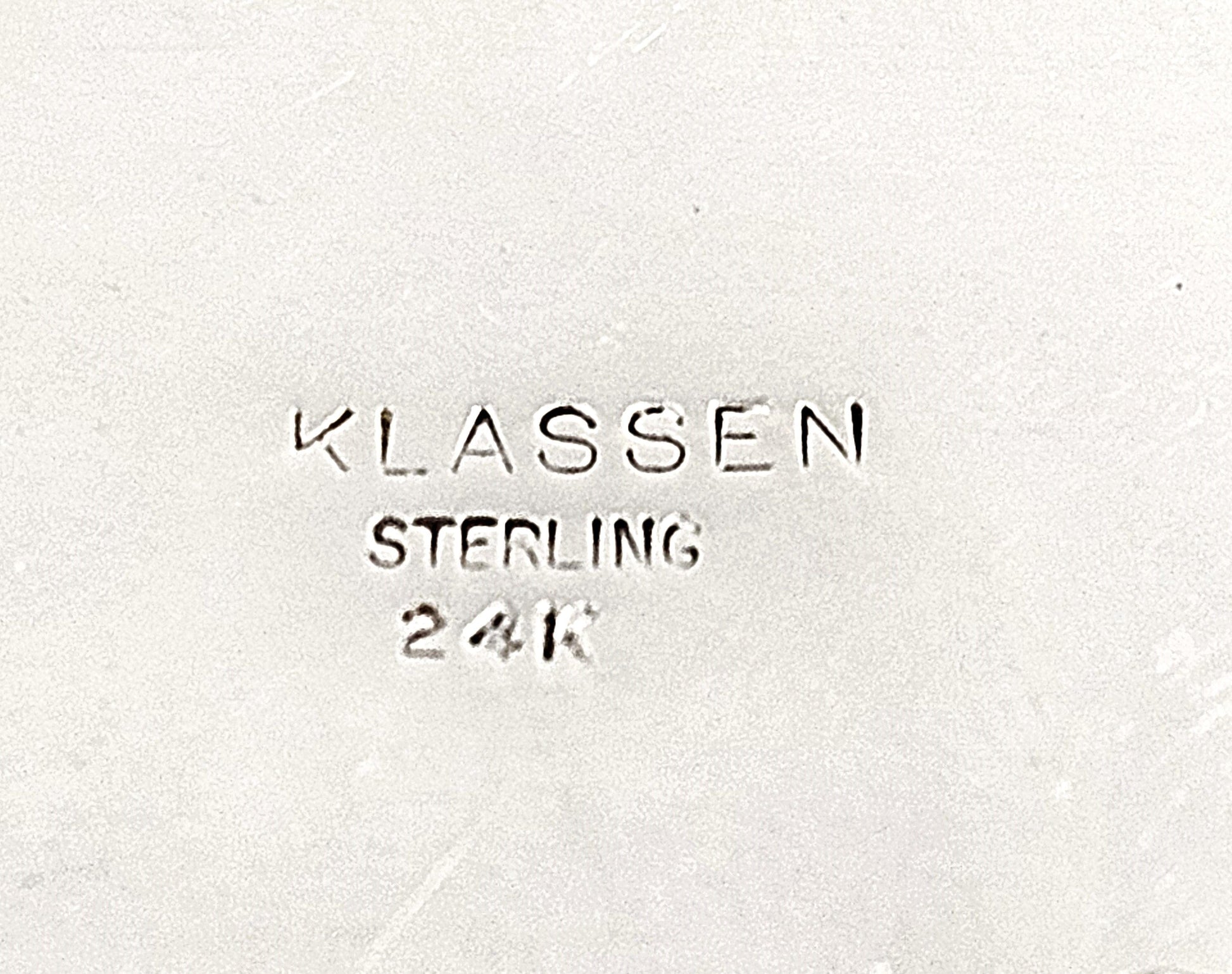 Klassen Jewelry Superb Brenna Glanzer Klassen Sterling + 24K Abstract Modernist Necklace