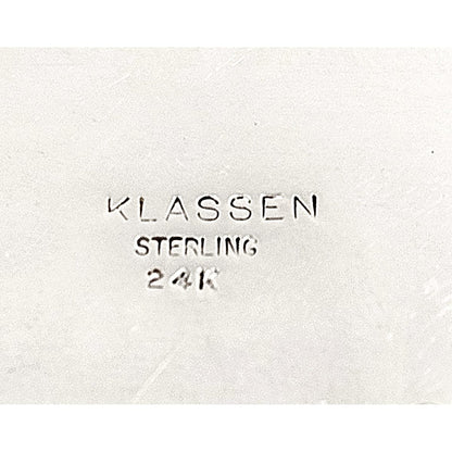 Klassen Jewelry Superb Brenna Glanzer Klassen Sterling + 24K Abstract Modernist Necklace