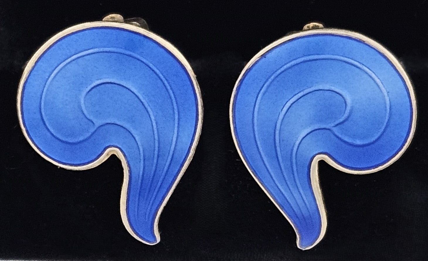 Knut Andreas Rasmussen Jewelry Knut Andreas Rasmussen KAR Gilt Sterling Enamel Art Deco Earrings C. 1930s