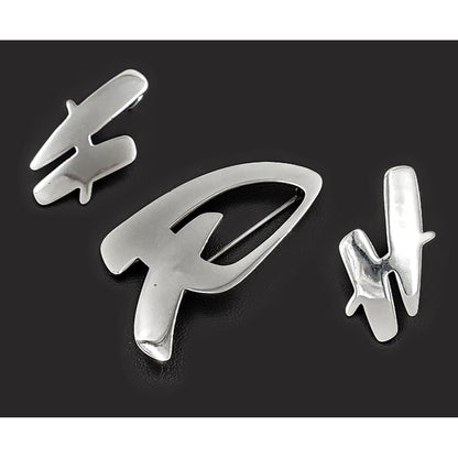 Koplentz Jewelry Koplentz? Sterling Modernist Brooch &amp; Earrings