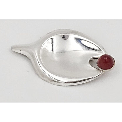 Kupittaan Kulta Jewelry Elis Kauppi Kupittaan Kulta Finland Modernist Sterling Cabochon Brooch 1940s
