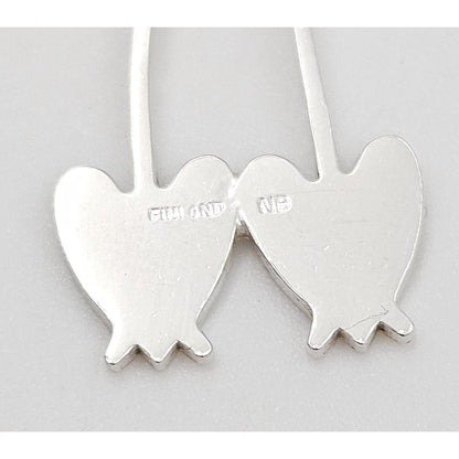 Kupittaan Kulta Jewelry Finland Elis Kauppi Kupittaan Kulta Modernist Love Cats Sterling Necklace 1990