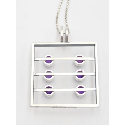 Kupittaan Kulta Jewelry Kupittaan Kulta Finland Modernist Sterling Amethyst Statement Necklace 1966 image 9
