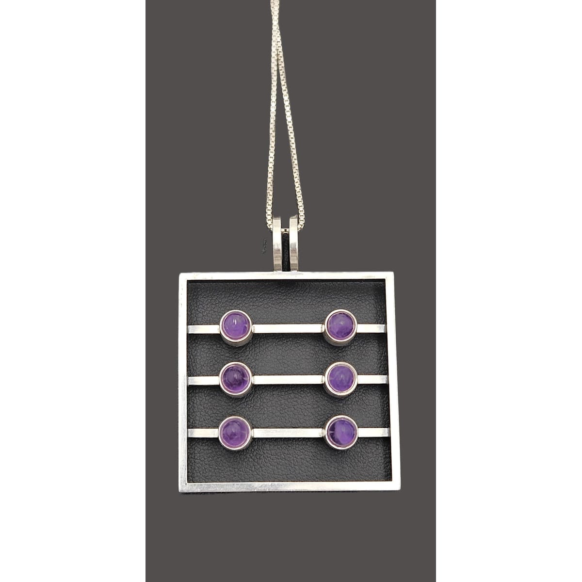 Kupittaan Kulta Jewelry Kupittaan Kulta Finland Modernist Sterling Amethyst Statement Necklace 1966 image 4