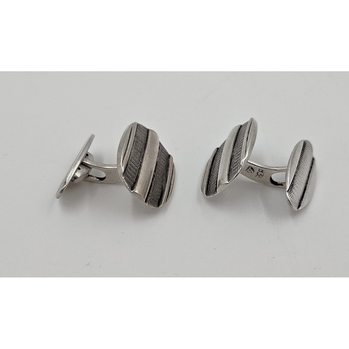 Laurits Nørgåard Jewelry Laurits Nørgåard Denmark Sterling Silver Modernist Cufflinks Circa 1920/30&